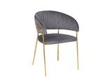 SalesFever® Stuhl Grau & Gold Samt mit Rückensteppung Gestell Metall Pearl 395523 Miniaturansicht - 1