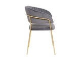 SalesFever® Stuhl Grau & Gold Samt mit Rückensteppung Gestell Metall Pearl 395523 Miniaturansicht - 3