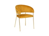 SalesFever® Stuhl Gelb & Gold Samt mit Rückensteppung Gestell Metall Pearl 395554 Miniaturansicht - 1