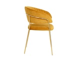 SalesFever® Stuhl Gelb & Gold Samt mit Rückensteppung Gestell Metall Pearl 395554 Miniaturansicht - 3