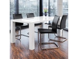 SalesFever® Essgruppe weiß/schwarz Luke 180x90cm 4 Stühle Andrew 1134 Miniaturansicht - 2
