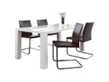 SalesFever® Essgruppe weiß/braun Luke 180x90cm 4 Stühle Andrew 1133 Miniaturansicht - 1