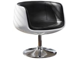 SalesFever® Stuhl schwarz/weiß Studio 54 Lounge drehbar 1398 Miniaturansicht - 1