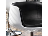 SalesFever® Stuhl schwarz/weiß Studio 54 Lounge drehbar 1398 Miniaturansicht - 3