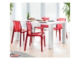 SalesFever® Essgruppe Sari rot transparent Luke 160x90cm 4 Design Stühle 9002 Miniaturansicht - 2
