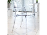 SalesFever® Essgruppe Igloo mit Armlehnen transpararent Luke 180x90cm 4 Design Stühle 9005 Miniaturansicht - 3