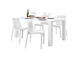 SalesFever® Essgruppe Sari weiß matt Luke 180x90cm 4 Design Stühle 9009 Miniaturansicht - 1