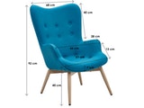 SalesFever® Relaxsessel blau Webstoff mit Armlehnen ergonomische Form ANJO 12669 Miniaturansicht - 4