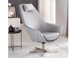 SalesFever® Moderner Sessel Grau Stoff mit Edelstahl Drehstuhl SIOSCO n-10061 Miniaturansicht - 2