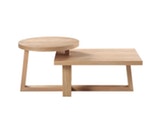 SalesFever® Eichenholz Couchtisch mit zwei Tischplatten Stehen n-10076 Miniaturansicht - 3