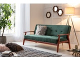 SalesFever® Design Schlafsofa Samt grün ausklappbar skandinavische Möbel Dundal 389621 Miniaturansicht - 3