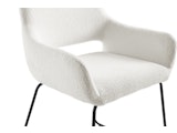 SalesFever® Armlehnstuhl mit Rücken Cut-Out Bouclé Stoff Weiß Dakota 369531 Miniaturansicht - 5