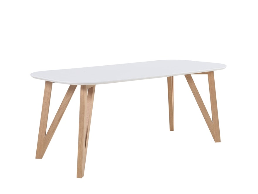 SalesFever® Esstisch  160x90 cm Aino weiß Holz stabile Beine Tisch 0n-10072-7668 - 1