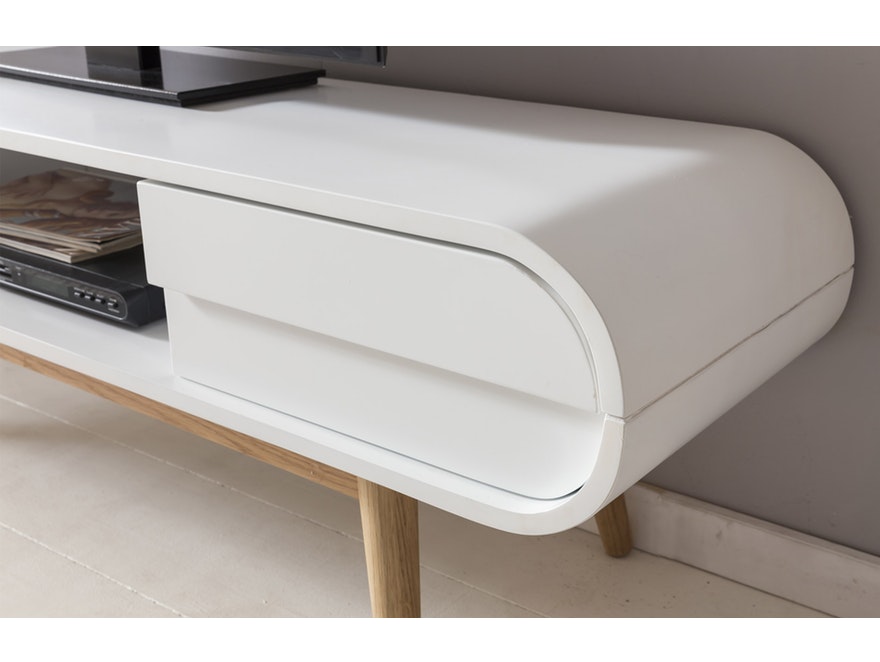 SalesFever® Design weiß TV-Lowboard weiß 150 cm Scandinavian Style Holzbeine ANNIKI n-1075-7677 - 5