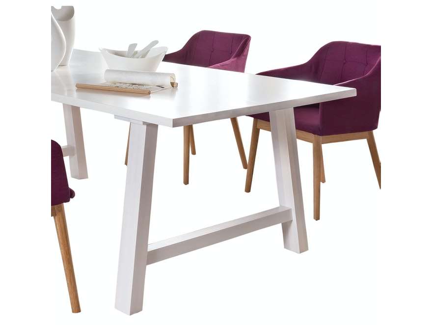 SalesFever® Essgruppe violett weiß Esstisch 200 cm Holz 4 Armlehnstühle 13824 - 5