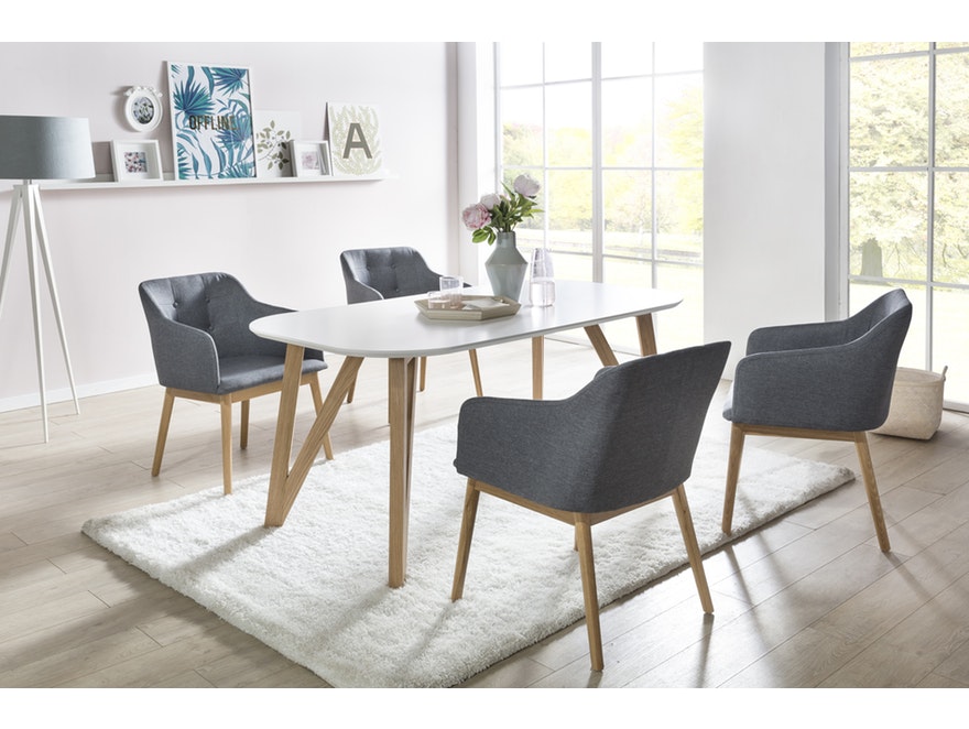 SalesFever® Tischgruppe anthrazit 160 x 90 cm Aino 5tlg. Tisch & 4 Stühle 13818 - 8