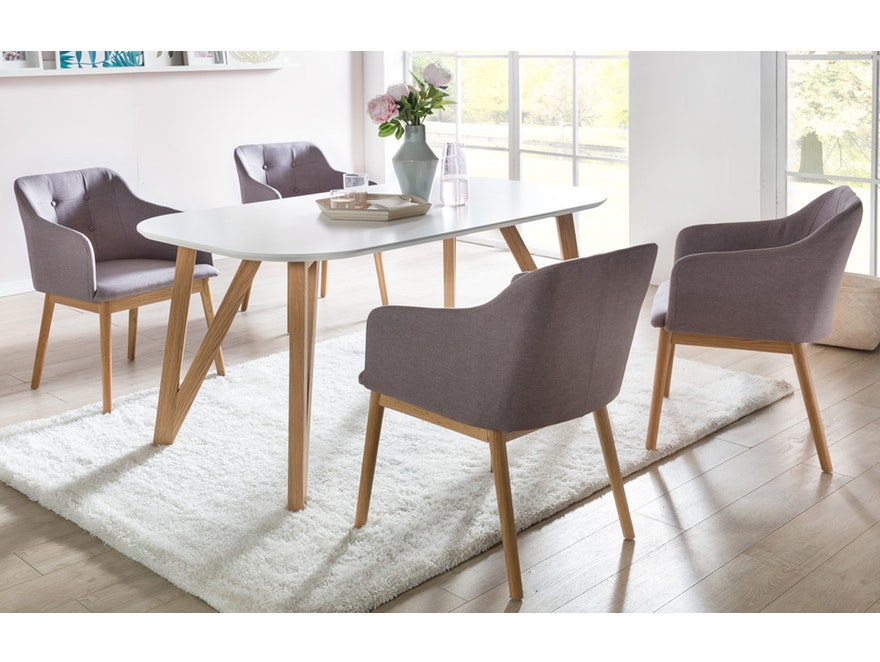 SalesFever® Tischgruppe hellgrau 140 x 90 cm Aino 5tlg. Tisch & 4 Stühle 13814 - 2