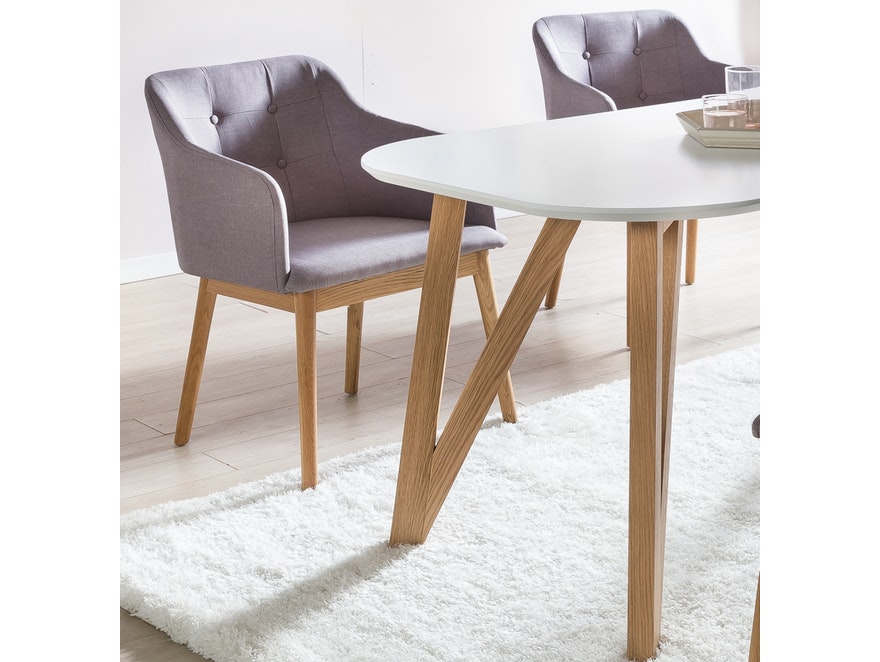 SalesFever® Tischgruppe hellgrau 140 x 90 cm Aino 5tlg. Tisch & 4 Stühle 13814 - 4