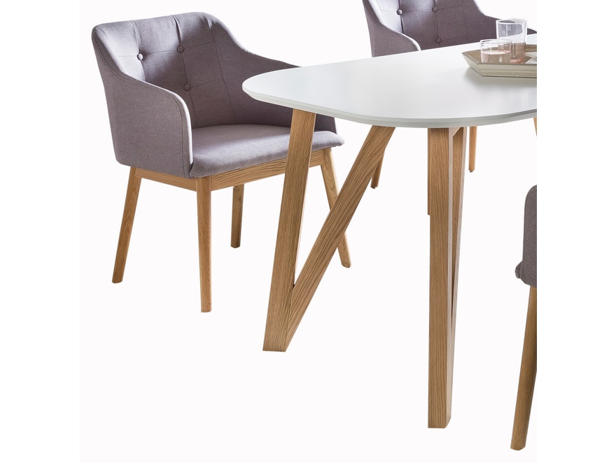SalesFever® Tischgruppe hellgrau 140 x 90 cm Aino 5tlg. Tisch & 4 Stühle 13814 - 10