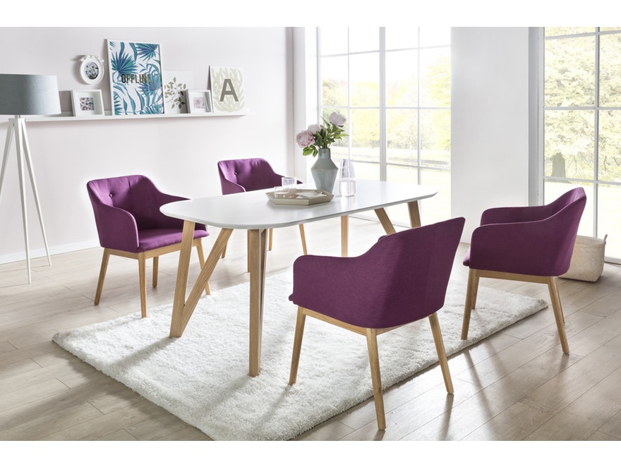 SalesFever® Tischgruppe violett 140 x 90 cm Aino 5tlg. Tisch & 4 Stühle 13813 - 8