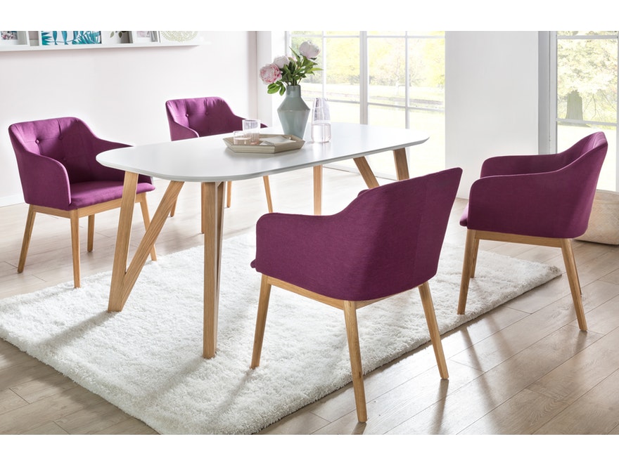 SalesFever® Tischgruppe violett 180 x 90 cm Aino 5tlg. Tisch & 4 Stühle 13812 - 2