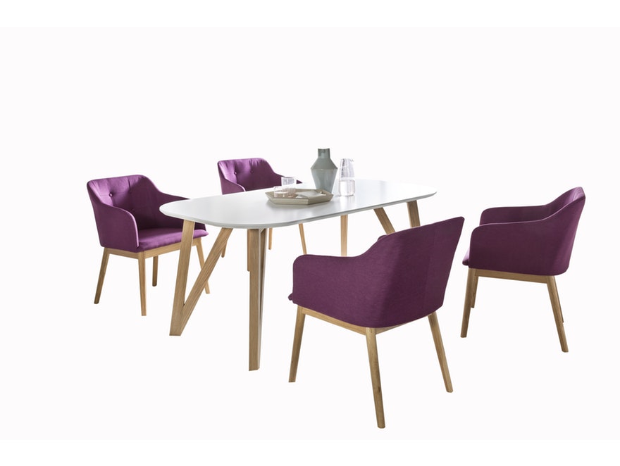 SalesFever® Tischgruppe violett 180 x 90 cm Aino 5tlg. Tisch & 4 Stühle 13812 - 1