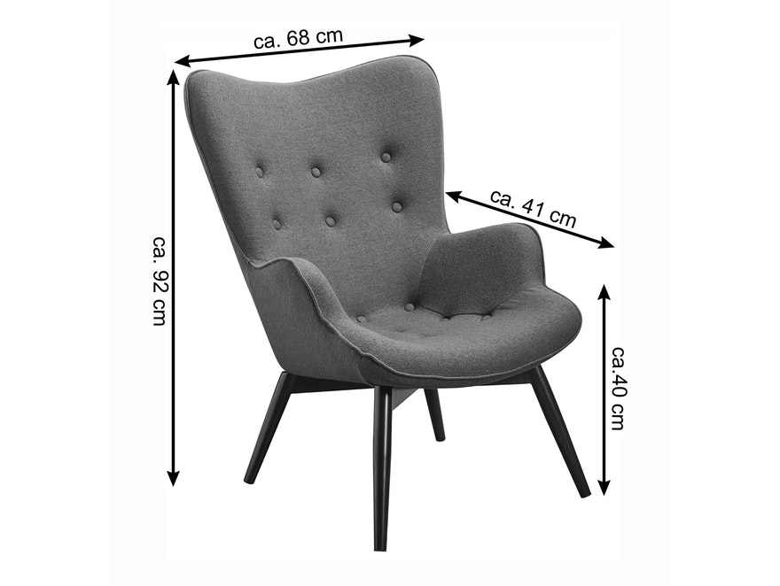 SalesFever® Skandinavischer saphirblau Sessel mit Armlehnen aus Webstoff Aksel 13730 - 7