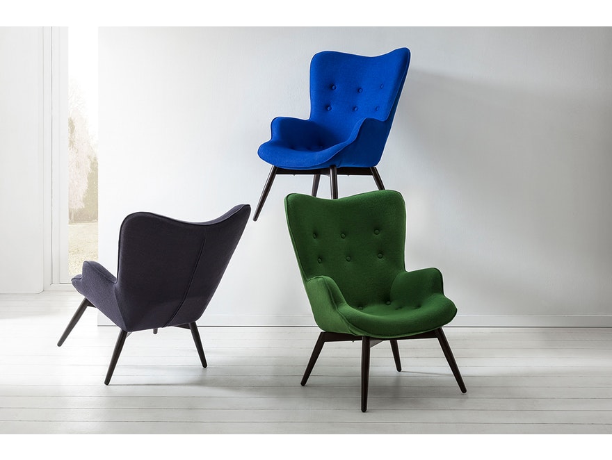 SalesFever® Skandinavischer saphirblau Sessel mit Armlehnen aus Webstoff Aksel 13730 - 2