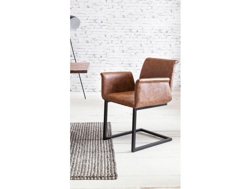 SalesFever® Baumkantentisch Stühle hellbraun Essgruppe 160 cm massiv COGNAC 5tlg GAIA 13893 - 7