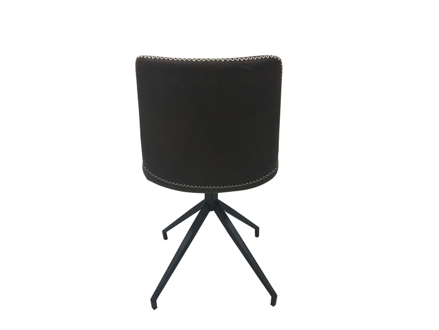 SalesFever® Esszimmerstuhl Dunkelbraun Stoff drehbar Sessel ohne Armlehnen Metall Lilou 2er Set 13659 - 3