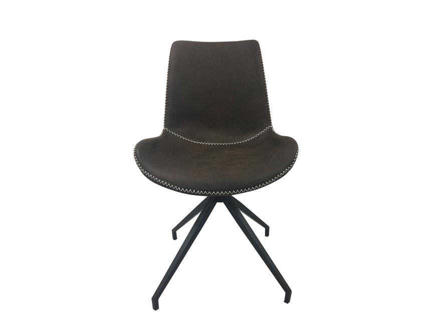 SalesFever® Esszimmerstuhl Dunkelbraun Stoff drehbar Sessel ohne Armlehnen Metall Lilou 2er Set 13659 - 6