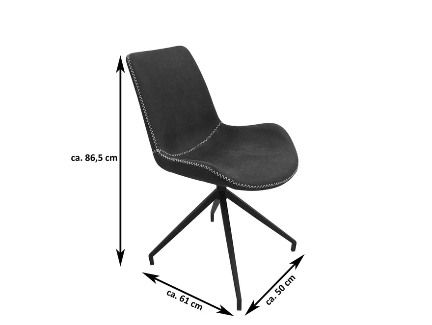 SalesFever® Esszimmerstuhl Dunkelbraun Stoff drehbar Sessel ohne Armlehnen Metall Lilou 2er Set 13659 - 7