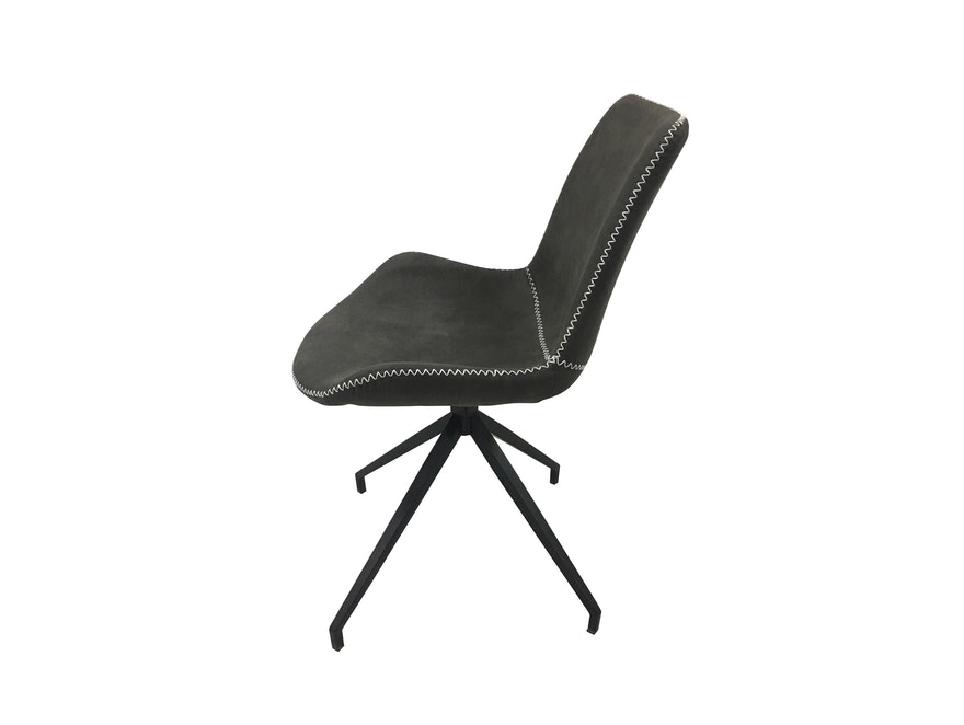 SalesFever® Esszimmerstuhl Grau Stoff drehbar Sessel ohne Armlehnen Metall Lilou 2er Set 13657 - 3