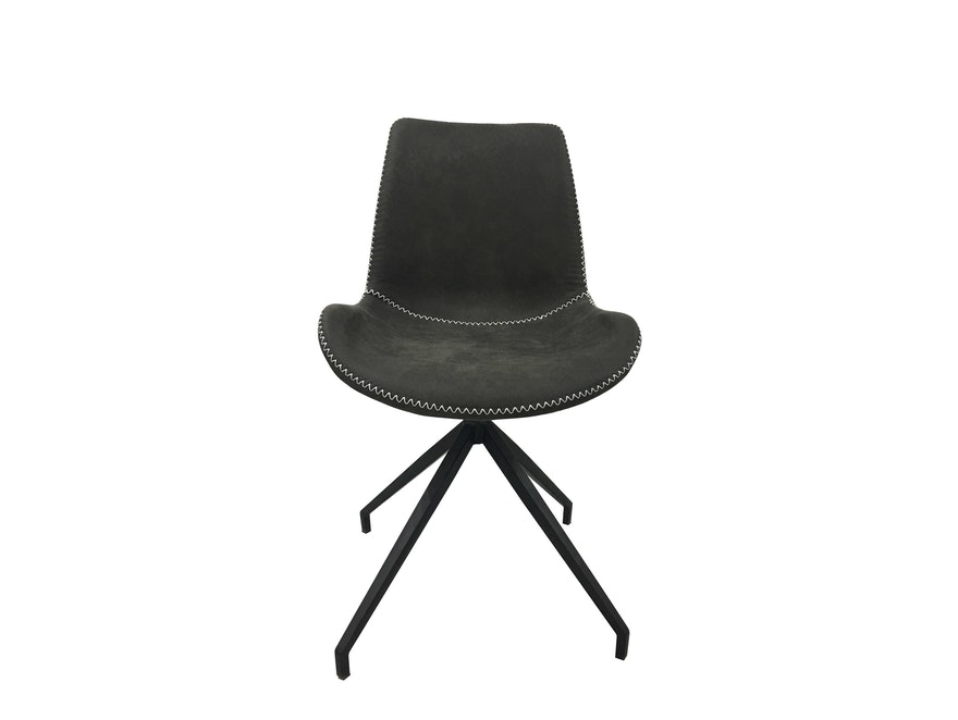 SalesFever® Esszimmerstuhl Grau Stoff drehbar Sessel ohne Armlehnen Metall Lilou 2er Set 13657 - 5