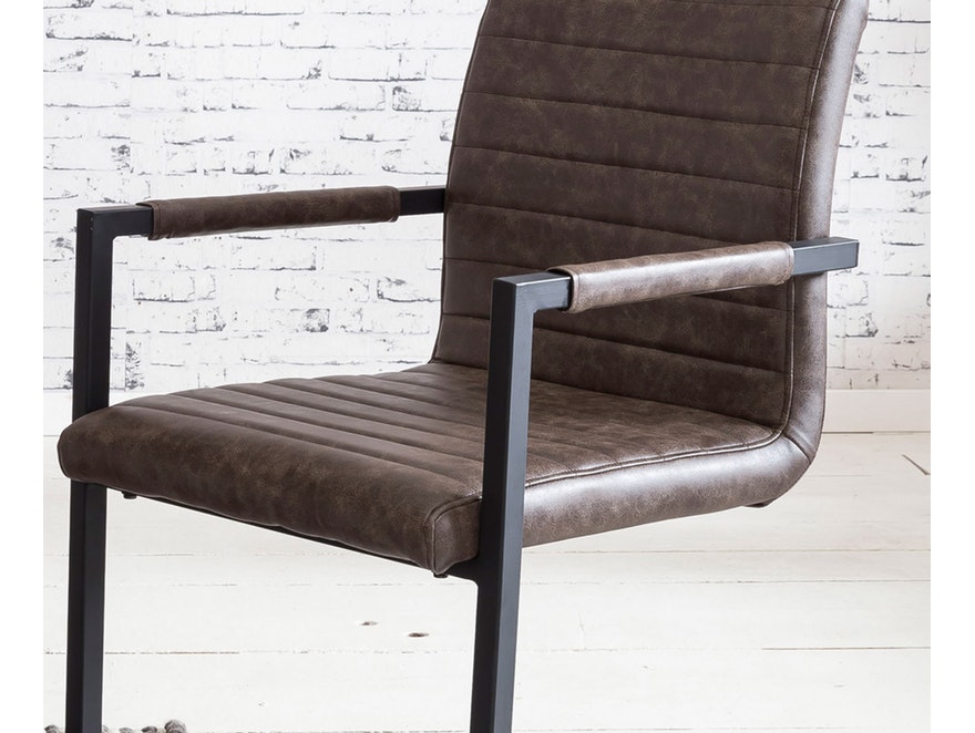 SalesFever® Baumkantentisch Stühle dunkelbraun 180 cm massiv COGNAC 5tlg ALESSIA 13946 - 8