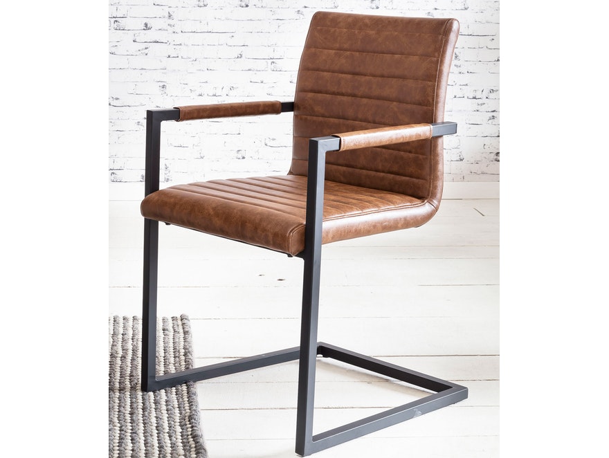 SalesFever® Baumkantentisch Stühle hellbraun 180 cm massiv COGNAC 5tlg ALESSIA 13947 - 7