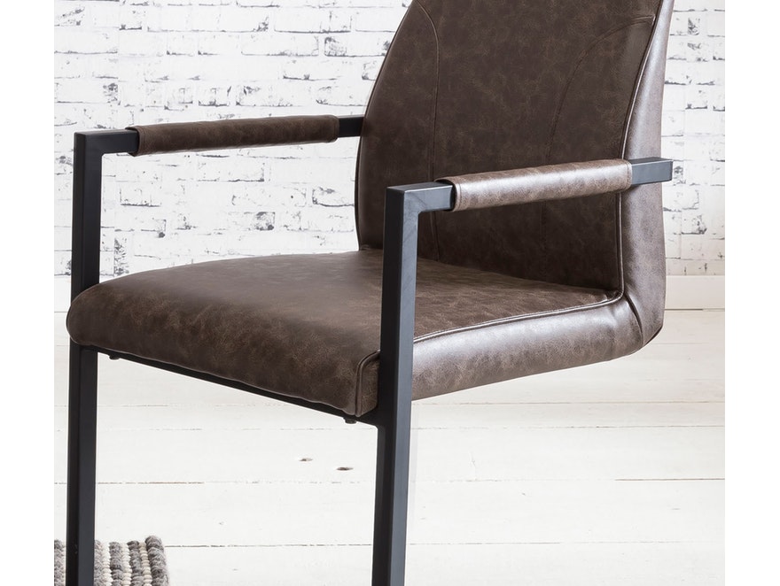 SalesFever® Baumkantentisch Stühle dunkelbraun 180 cm massiv NATUR 5tlg GIADA 13957 - 7