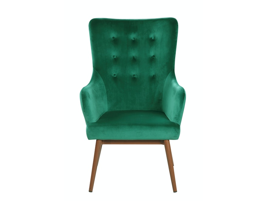 SalesFever® Sessel Tannengrün mit Armlehnen Samtstoff Holzbeine LIVIA 14005 - 3