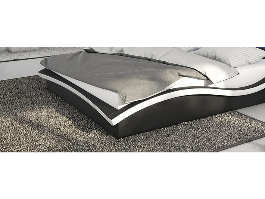 Innocent® Polsterbett 180x200 cm schwarz weiß Doppelbett LED Beleuchtung MAGARI 12156 - 5