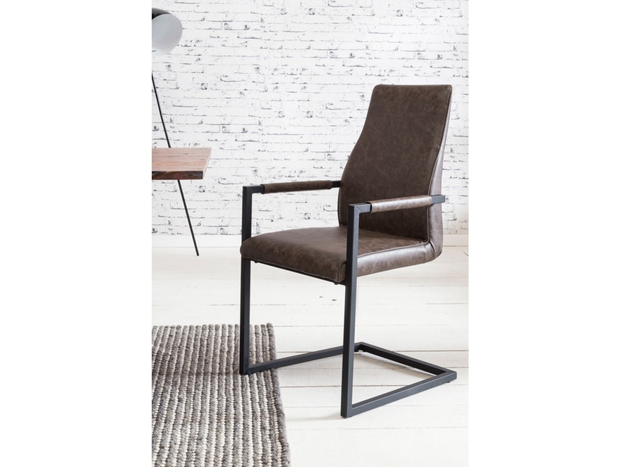 SalesFever® Baumkantentisch Stühle dunkelbraun 200 cm massiv COGNAC 5tlg GIADA 382042 - 6