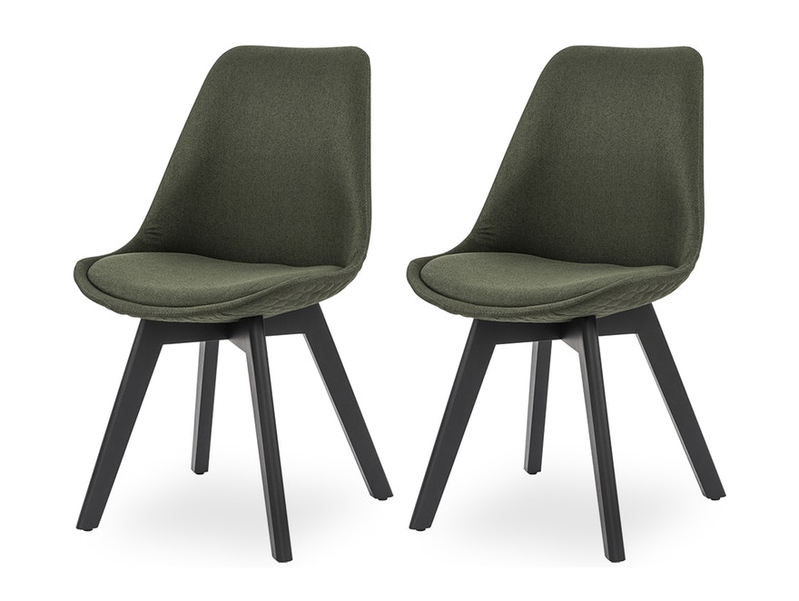 SalesFever® Esszimmerstuhl grün 2er Set Stoff mit Steppung und Sitzkissen Cleo 389850 - 1