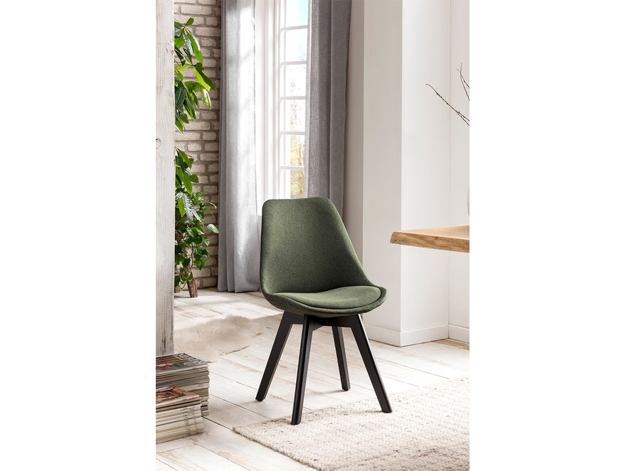 SalesFever® Esszimmerstuhl grün 2er Set Stoff mit Steppung und Sitzkissen Cleo 389850 - 2