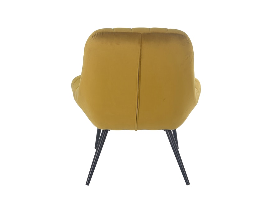 SalesFever® Loungesessel gelb XXL-Sitzfläche Steppung Samt Metall schwarz CHICAGO 390559 - 6