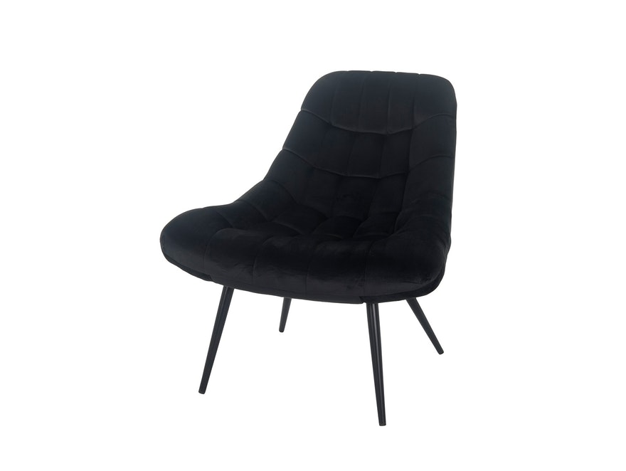 SalesFever® Loungesessel schwarz XXL-Sitzfläche Steppung Samt Metall schwarz CHICAGO 390573 - 2