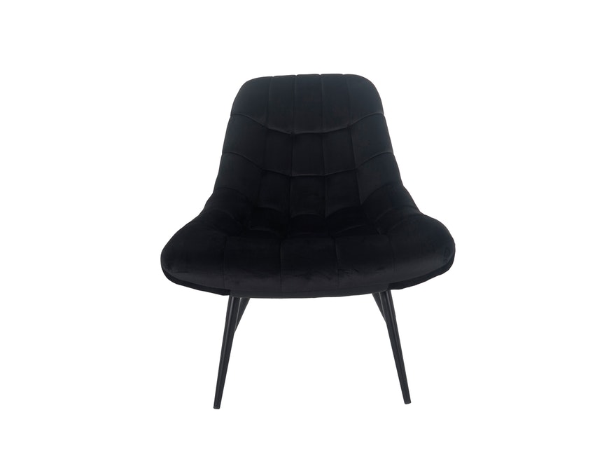 SalesFever® Loungesessel schwarz XXL-Sitzfläche Steppung Samt Metall schwarz CHICAGO 390573 - 3
