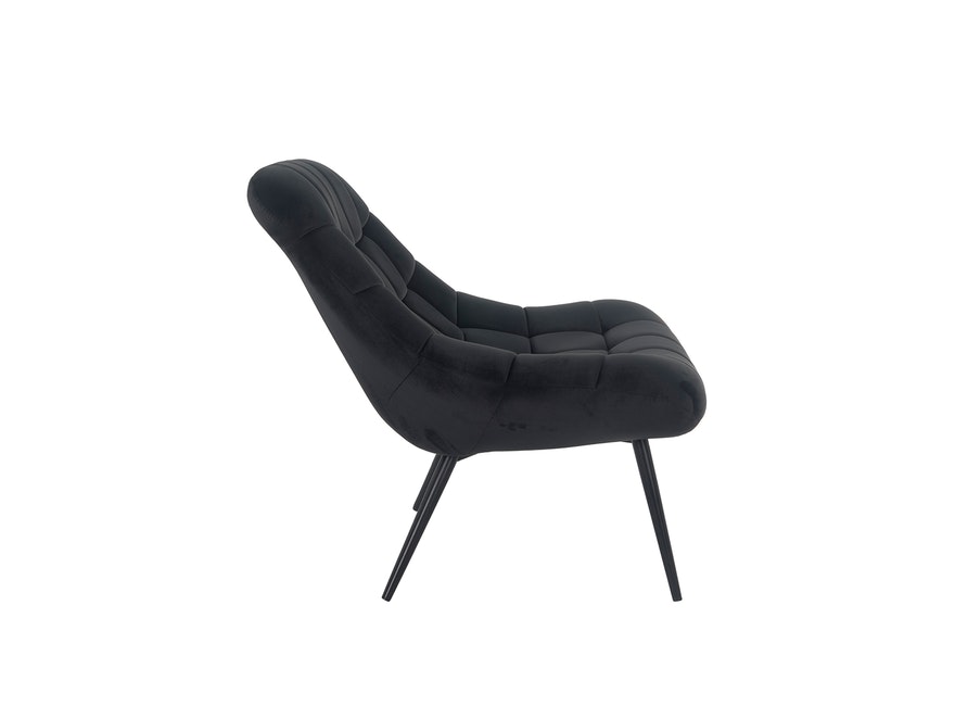 SalesFever® Loungesessel schwarz XXL-Sitzfläche Steppung Samt Metall schwarz CHICAGO 390573 - 4