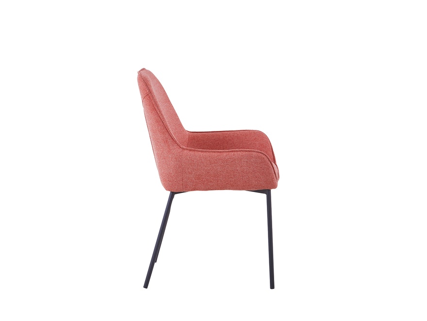 SalesFever® Polsterstuhl dusty pink 2er Set Strukturstoff mit Armlehnen Metall schwarz Stuhl LINNEA 391969 - 6