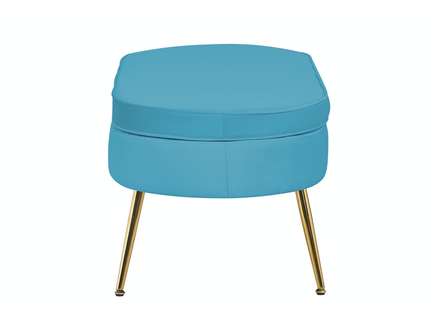 SalesFever® Sitzpouf Blau oval aus Samt Arielle 395431 - 3