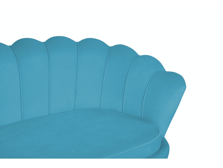 SalesFever® Muschelsofa Blau 3-Sitzer aus Samt Arielle 395318 - 4