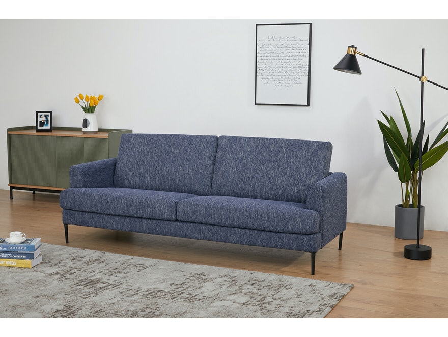 SalesFever® Sofa blau 3-Sitzer Strukturstoff Tokyo 394601 - 9
